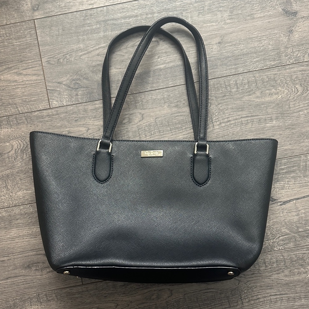 kate spade Black Saffiano Leather Tote with Double Straps